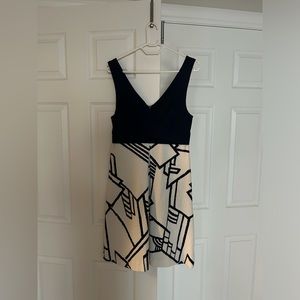 Blue and white dress